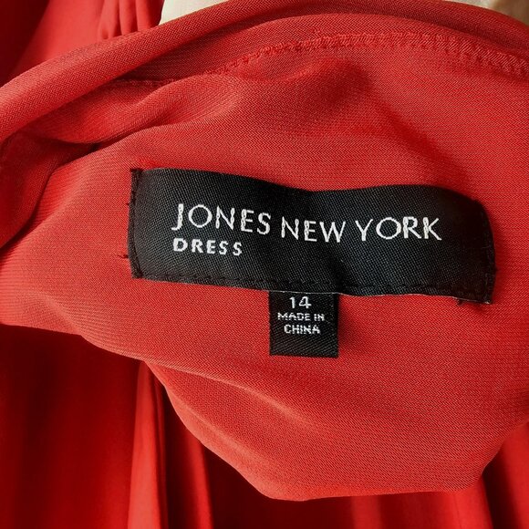Jones New York Red Halter Dress Size 14 Cocktail Party Monroe Christmas Holiday - Picture 3 of 10